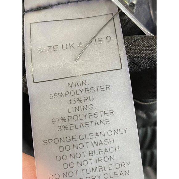 Manière De Voir Women’s Vegan Leather Quilted Joggers Size 0 | High Waist Faux L - Picture 7 of 12